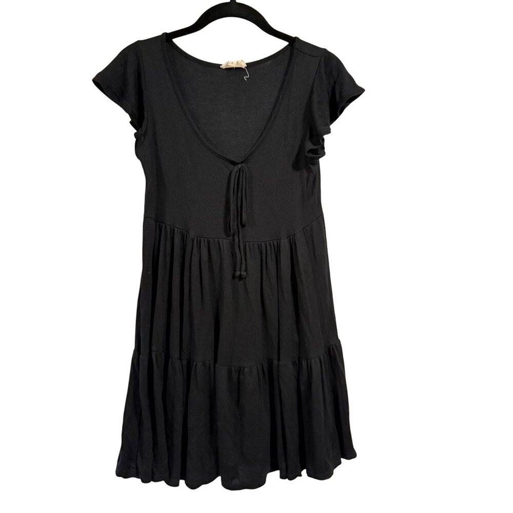 See You Monday Black Short‎ Sleeve Dress Size S